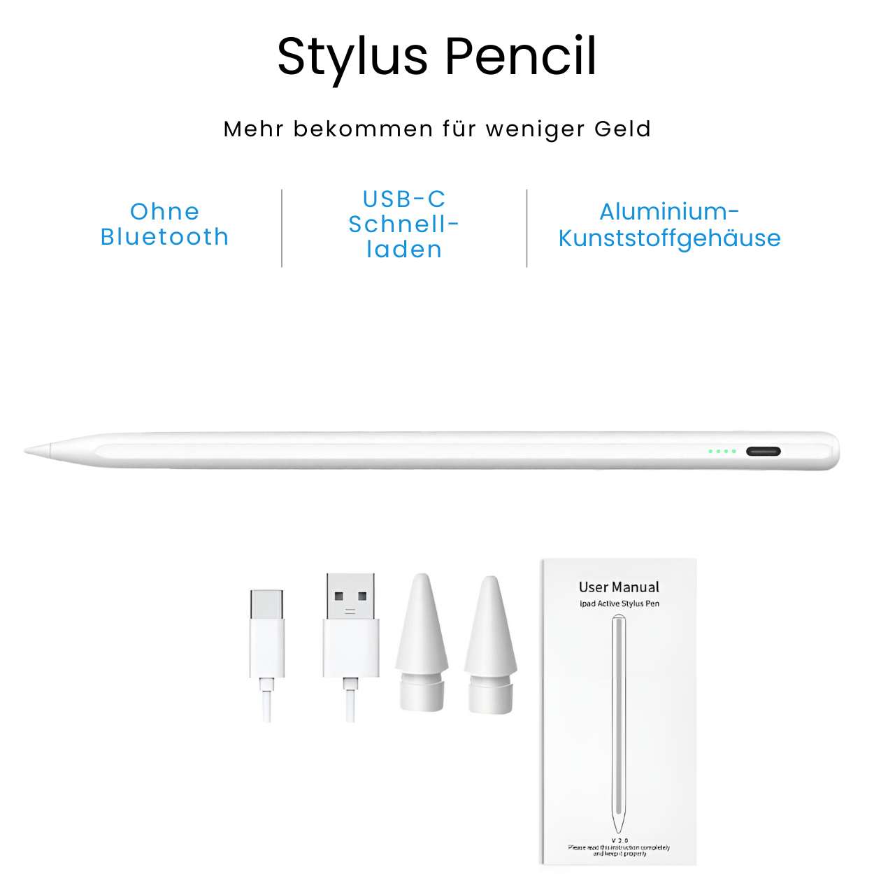Lieferumfang Details vom S&T Design Stylus Pencil usbc für Apple iPad