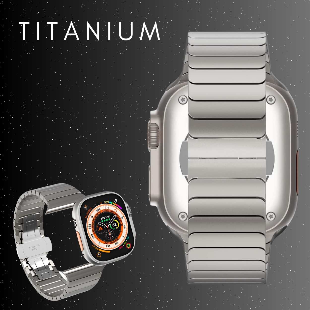 S&T Design Armband für Apple watch Titan von hinten