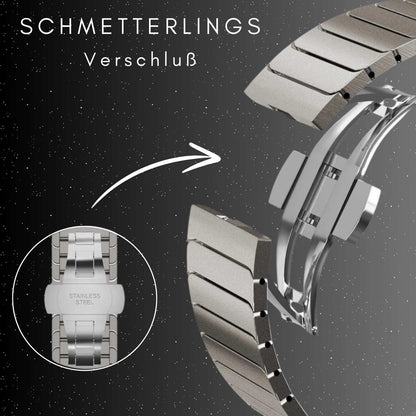S&T Design Armband für Apple watch mit Schmetterlings Verschluss