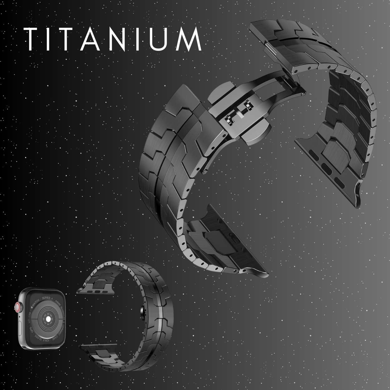 Schmetterlingsverschluss des Armbandes in schwarz