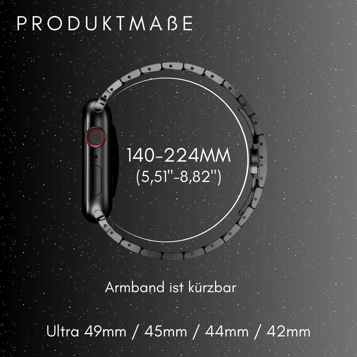 Produktmaße des Edelstahl Armbandes
