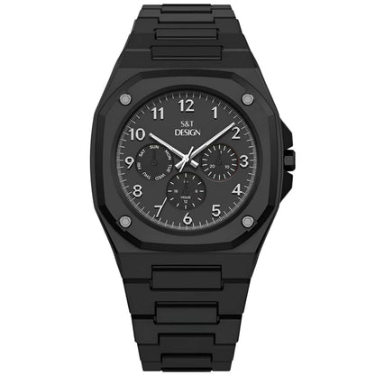 Chronograph Herrenuhr Armbanduhr Elegant Herren Uhr (inkl. Armbandkürzer, Ultra leicht (54g), Ultraleicht, Arabische Zahlen, Matt, Rostfrei, Polycarbonat Männer Uhr